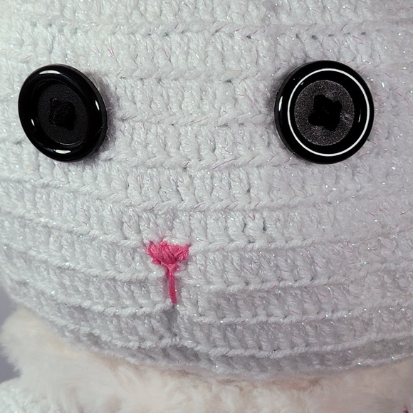 HANDMADE Crochet Bunny Rabbit‎ w/ Button Eyes Stuffed Plush Animal 14 in - Picture 3 of 12